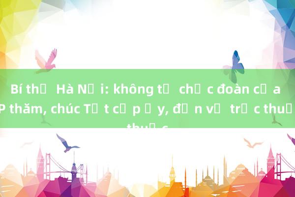 Bí thư Hà Nội: không tổ chức đoàn của TP thăm， chúc Tết cấp ủy， đơn vị trực thuộc