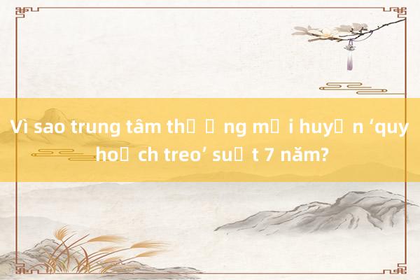 Vì sao trung tâm thương mại huyện ‘quy hoạch treo’ suốt 7 năm?