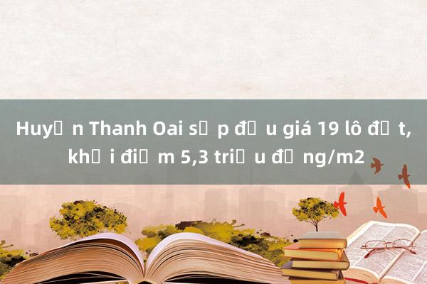 Huyện Thanh Oai sắp đấu giá 19 lô đất， khởi điểm 5，3 triệu đồng/m2