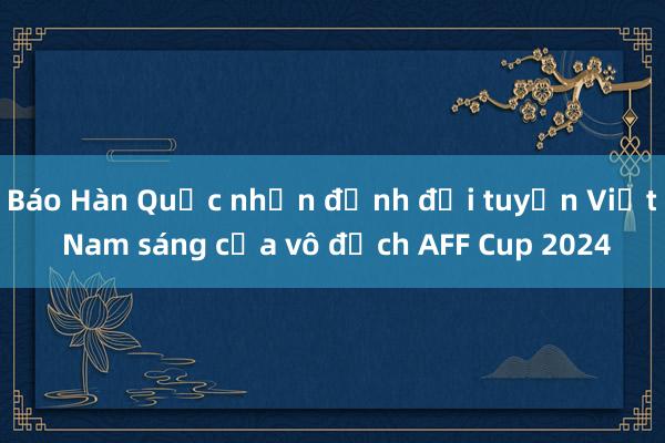 Báo Hàn Quốc nhận định đội tuyển Việt Nam sáng cửa vô địch AFF Cup 2024